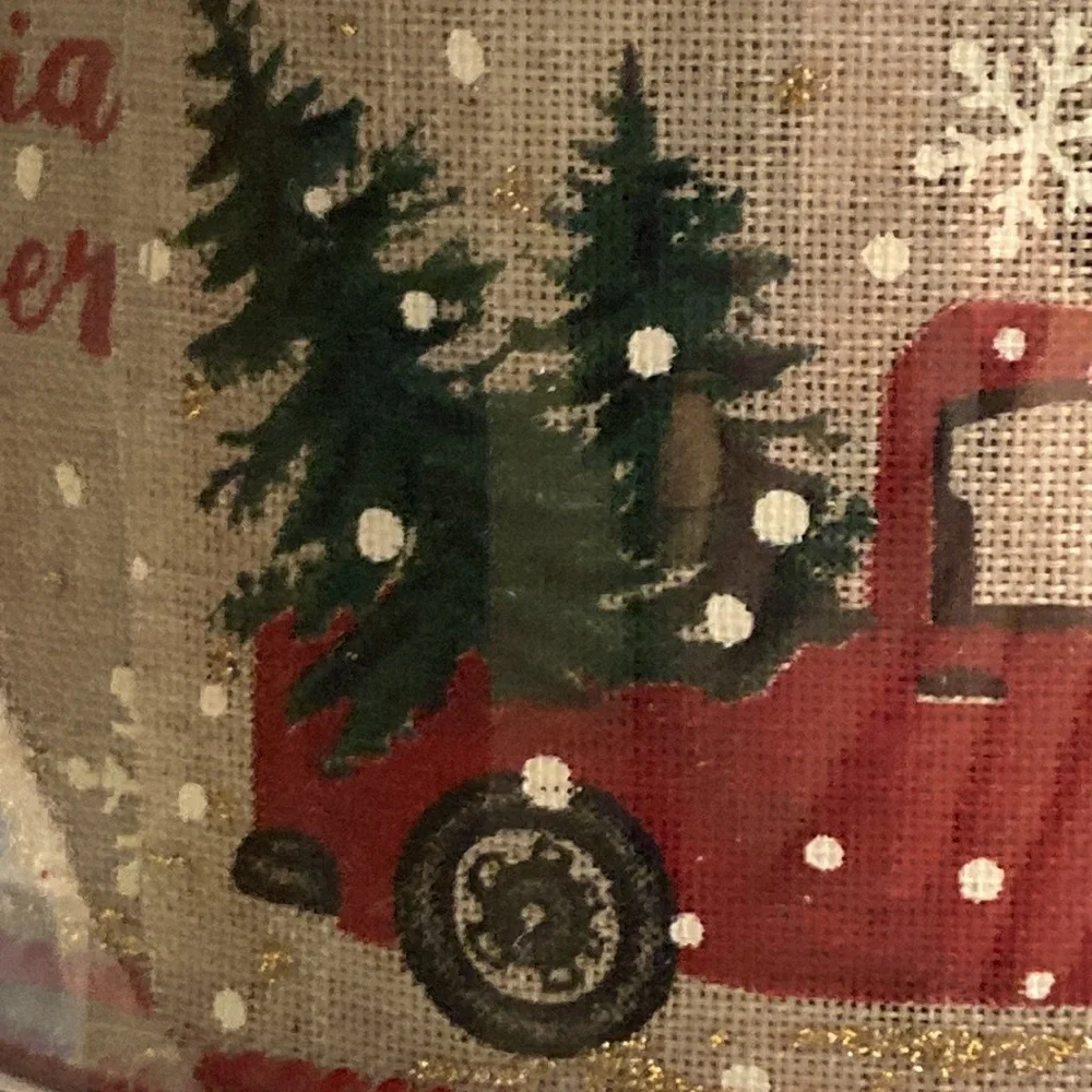 Wired Ribbon Christmas Tree Red Truck Snowflake 2.5